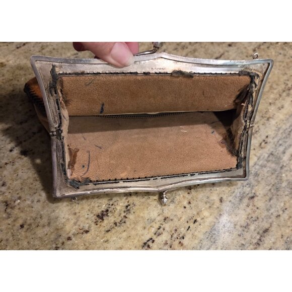 Vintage Handcrafted Tom Godin Leather G Silver Clutch Purse Western Embossed - Picture 13 of 16